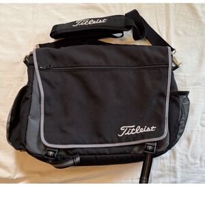 Titleist Messenger Bag Black Nylon Laptop Case Crossbody Golf Travel Briefcase